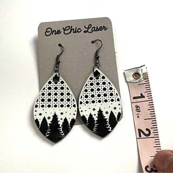 Acrylic earrings handmade. Winter wonderland - Picture 2 of 2